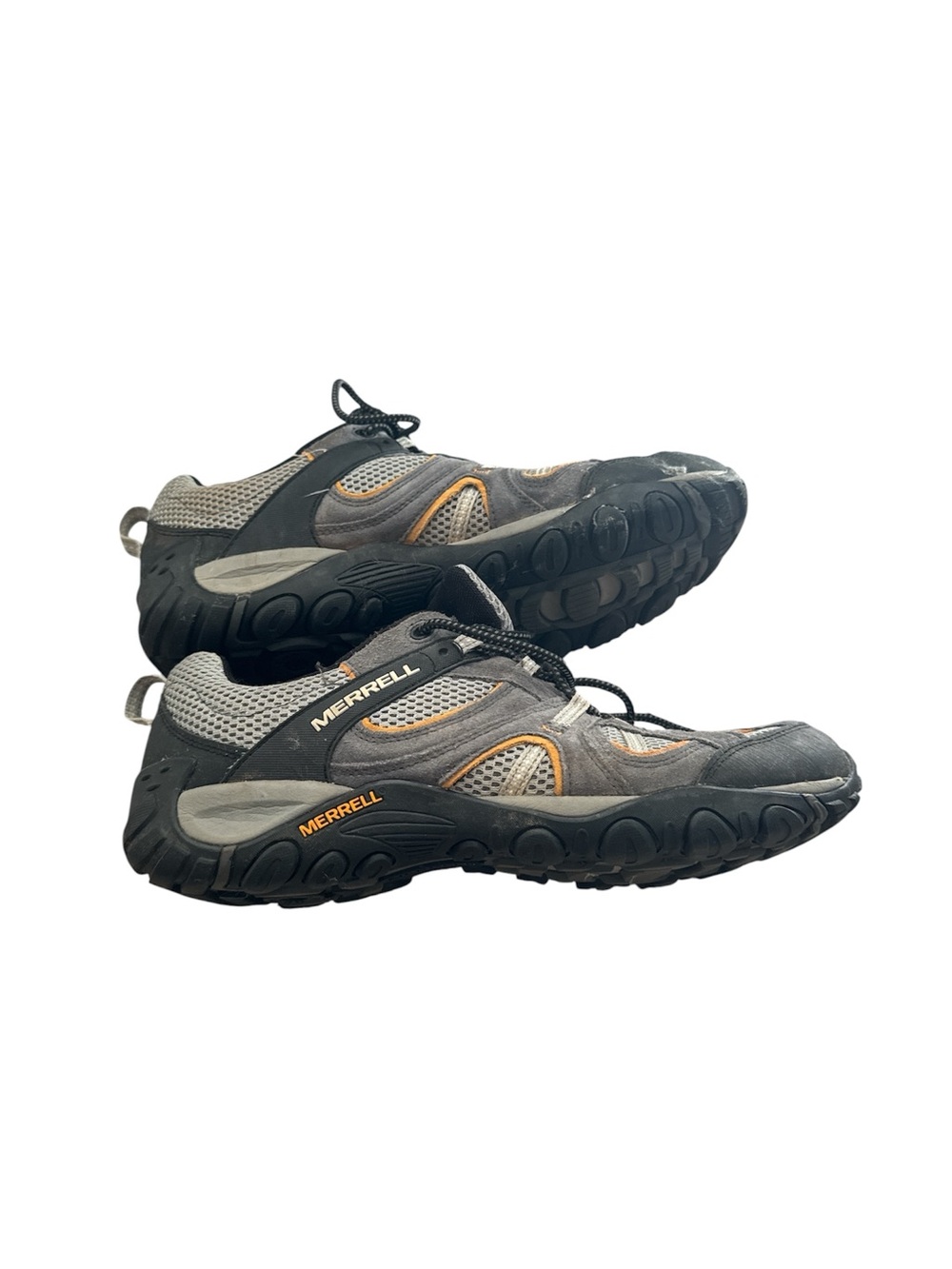 Merrell Men's Gray with Orange Accent Trail Sneakers